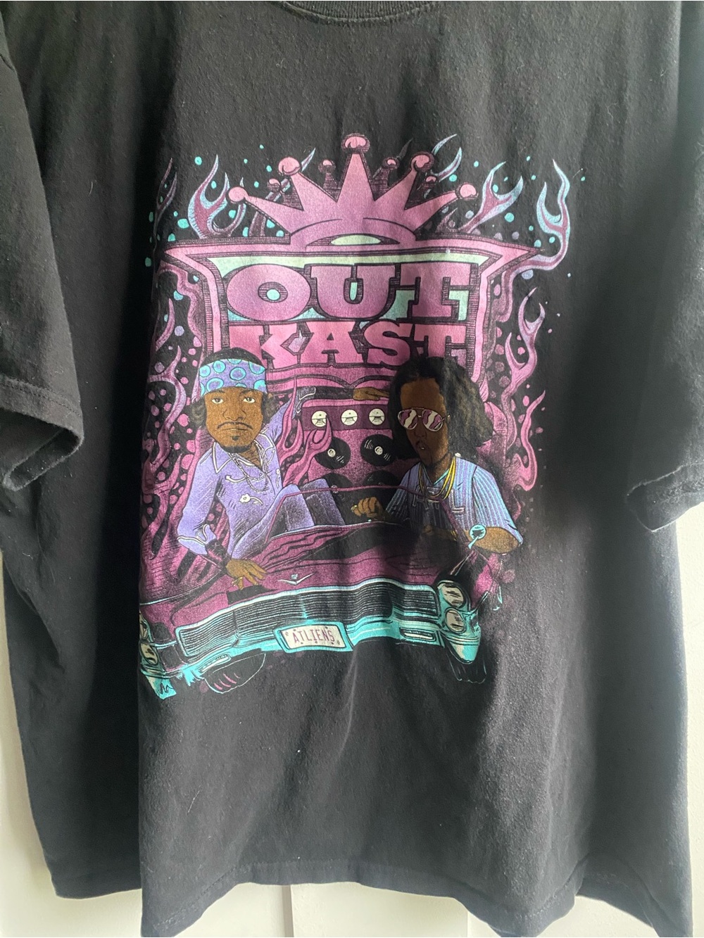 OutKast Graphic Tee - Black with Pink & Teal Artwork